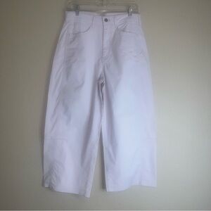 Anthropologie Pilcro Pale Pink The Skipper High-Rise Cropped Wide Leg Jean Sz 28